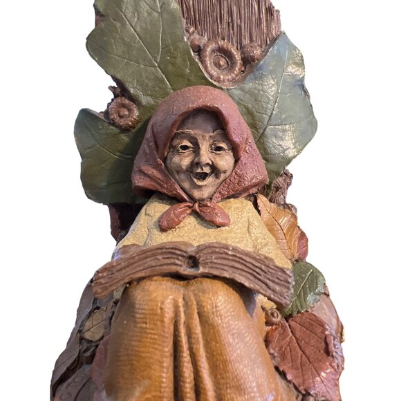 Vintage Tom Clark Betty Able Gnome Bookends 6.5" Tall Books Tree Bark Estate - Picture 2 of 10